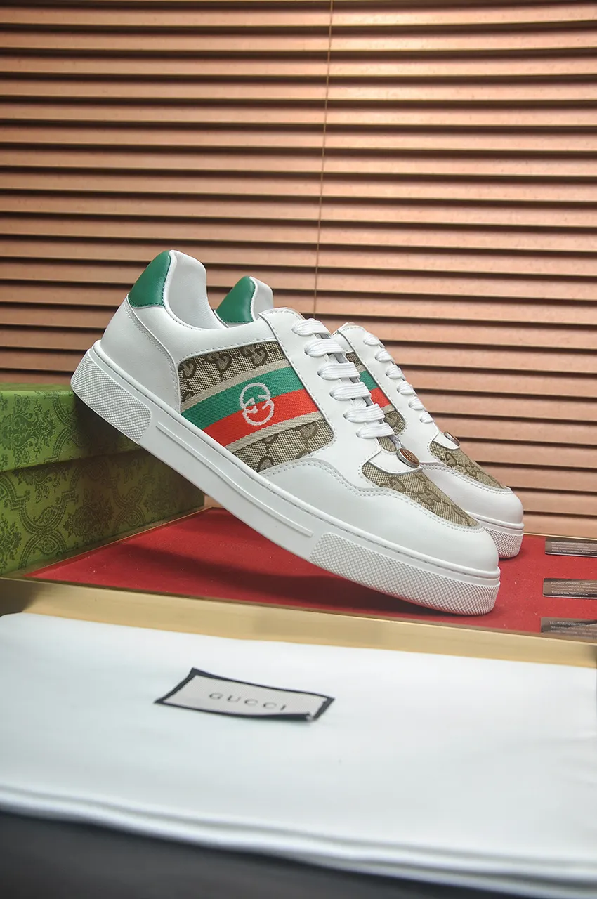 Men's men's shoes💰420💶[GUCCI Gucci] official website 1:1 men's sports shoes are now on the market, using original Gucci fabric + gluten lining, plus the official website original 1:1 comfortable outsole. Fashionable and versatile, super comfortable and breathable. 5 colors available, standard shoe size 38/45 (custom-made sizes 45 are non-refundable)